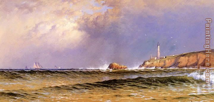 Coastal Scene with Lighthouse painting - Alfred Thompson Bricher Coastal Scene with Lighthouse art painting